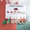 Pendientes de campana con copos de nieve de la serie navideña, combinación de traje, comercio exterior, gran oferta, pendientes de alce con gotas de aceite de dibujos animados para hombre mayor, mujeres