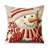 Capa de Almofada 3D Impressa de Natal Papai Noel Rena Boneco de Neve Homem de Gengibre Almofada de Sofá Capa de Almofada para Decoração de Feriado