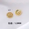 Retenção de Cor Alta Ouro 14K Preenchido Micro-Pavimentado Zircônia Bandeja Flor Espaçador com Contas Feito à Mão DIY Pulseira Colar Flor Tampa Junta Acessórios