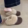 Tendencia de Temperamento Estilo Extranjero Suela Gruesa Aumentador de Altura Zapatos de Felpa y Piel para Mujer Invierno 2026 Nuevo Invierno Birkenstock Pantuflas de Algodón Cálidas