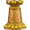 Base de Roda Dourada Manivela Resina Ornamento Artesanato Lótus Base Manivela