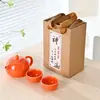 Esmalte de Color Juego de Té Olla Xishi Traje Juego de Pequeños Regalos Una Olla y Dos Tazas Cerámica Portátil de Horno Fijo