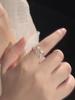 Anillo Sencillo de Flor Nomeolvides para Mujer Diseño Mori de Nicho Alto Nivel Lujo Ligero Elegante Anillo Ajustable para Mujer