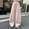 Pantalones de chándal dulces para niñas Primavera y Otoño 2025 Nueva Moda Estilo Coreano para Niñas Elegantes Encaje Cortina de Culo Pantalones de Chándal de Pierna Ancha