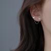Pendientes dobles de plata de ley 925 para mujer, nuevos pendientes de mariposa personalizados (2022), pendientes de hueso de oreja de una pieza