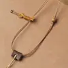 Cordón de Cuero Encerado Delgado de 1 mm Joyería Tejida a Mano Cadena de Clavícula Ajustable Tejida Correa para el Cuello Venta al por Mayor