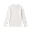 Fábrica de Ropa Fuente 26 Otoño Nuevo Talla Grande Mujer Adelgazante Cuello Medio Alto Manga Larga Camiseta Básica Personalización Rápida