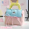 Linda Estuchera de Dopamina, Bolsa de Maquillaje de Contraste de Color, Bolso de Mano Portátil de Gran Capacidad para Viaje, Bolsa de Almacenamiento de Maquillaje Multicapa