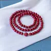 Tienda de Fábrica Pulsera de Cuentas Redondas Arena de Amatista Cinabrio Pulsera de Pareja Mineral Crudo de Cinabrio Rojo Arena de Amatista Joyería Regalo