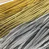 0.3/0.5cm Negro Blanco Oro Plata Rojo Banda de Fuelles Banda Cóncava Cuerda Delgada Banda de Espiga Adorno para Ropa Cheongsam Oro Profundo