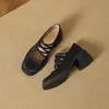 Zapatos Cuadrados Retro Franceses para Mujer con Boca Baja y Tacón Grueso, Nuevo Estilo Primavera con Banda Elástica, Tacones Altos de Estilo Hada para Viajes, Mary Jane