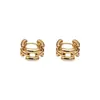 Estilo de Moda Coreano y Japonés Diseño de Línea Circular Entrelazada Incrustación Completa de Circonita Personalizables Desmontables Múltiples Formas de Usar Pendientes Ligeros de Lujo para Mujer