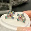 Brincos de Cruz de Diamante Dopamina Moda Casual Uso Diário Versáteis Leve Luxo Brincos de Alta Qualidade para Mulheres