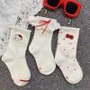 Calcetines Dulces de Gato Hello Kitty para Primavera y Otoño Calcetines Versátiles de Media Pantorrilla Calcetines Dulces para Estudiantes