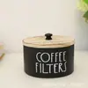 Caja de Almacenamiento de Filtros de Café de Madera Spot Caja de Almacenamiento de Cápsulas de Café Estilo Campestre Americano Caja de Almacenamiento Redonda