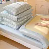 Conjunto de três peças de algodão puro estilo fresco e simples para dormitório estudantil, conjunto de cama totalmente em algodão para beliches, conjunto de seis peças para cama de ensino médio de meninas