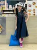 Vestido con Tirantes Hua Yu Xun Ropa Infantil Niñas Verano 2026 Nuevo Estilo Mezclilla Azul Lavado Vestido de Tirantes Dulce Fresco Retro Moderno