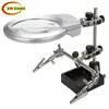 Lupa com 6x de Ampliação, Suporte com Clipe e Luz LED Dupla, Ferro de Solda Elétrico, Alicate de Reparo de Placa de Circuito de Chip de Computador