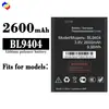 Adecuado para batería de teléfono móvil FLY BL9404 2600mAh, completamente nuevo, duradero, placa de carga rápida, venta al por mayor de fábrica, comercio exterior