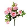 Destaque Novo Produto Atacado Artificial 7 Cabeças Rosa Tóquio Verde Buquê Único Flor Artificial Flor de Seda Casamento Decoração de Casa para Casamento