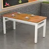 Juego de mesa y sillas para comedor de snack bar y comida rápida, mesa larga simple y moderna para restaurante, negocio, escuela, comedor de personal de fábrica