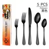 Amazon Explosions 1010 Vajilla de Acero Inoxidable Juego de 5 Piezas Hotel Cuchillo para Bistec Occidental, Tenedor y Cuchara Juego de Regalo Transfronterizo