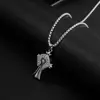 Colar Cruzado Croata Americano Masculino e Feminino Personalidade Retrô High Street Pingente de Cruz Nicho Senso de Alto Padrão Corrente de Lã