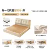 Cama de Casal Dupla de Veludo Chenille com Gaveta de Armazenamento Caixote Alto Cama de Tecido