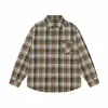 Nueva camisa de cuadros de manga larga para hombre 2026, colección de otoño, moderna y a la moda, corte holgado, talla grande, con cuello mao, prenda de abrigo para hombre