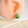 Pendientes de fiesta de frutas de dibujos animados de estilo coreano con clip para las orejas de melocotón fresco con atmósfera de otoño e invierno, lindos pendientes de fresa para mujer
