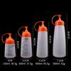 Botella de condimento para salsa líquida de 550 ml, botella gruesa para exprimir salsa con escala, botella de ketchup, botella para ensalada, botella de plástico