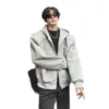 Sudadera con Capucha Desestructurada de Hombro Acolchado de Nicho Chaqueta para Hombre Scoundrel Fresco Diseño Suelto Sentido Decoración Metálica Chaqueta Cardigan Corta