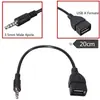 Cabo de conversão USB para aux de carro Cabo de áudio MP3 para CD player Plugue de conexão em T com cabeça redonda de áudio de 3,5 mm Disco U