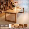 Escritorio de Madera Maciza Seleccionada para Sala de Estar, Mesa para Leer y Estudiar, Escritorio Doble para Uso Doméstico, Mesa Multifuncional, Estación de Trabajo