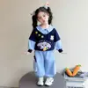 Conjunto de Niña para Primavera y Otoño 2026 Nueva Moda Estilo Coreano Sudadera Judy Policía Conjunto de Dos Piezas de Primavera para Bebés