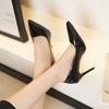 Sapatos Femininos Bico Fino Salto Agulha Outono 2025 Nova Moda Slip-On Salto Alto Elegante Profissional Salto Alto