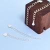 Plata Pura 999 Cadena de Extensión con Forma de Corazón y Gota de Agua Accesorios de Joyería de Plata Pura Cuerda Trenzada DIY Cadena en Forma de O Cadena de Pulsera Cadena de Extensión