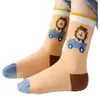 Calcetines para niño para otoño e invierno, diseño de leoncito de dibujos animados, de caña alta, leggings de otoño e invierno, calcetines de tubo medio para niños, niños, bebés, estudiantes