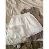 2025 Pantalones Cortos Versátiles Blancos de Encaje para Mujer en Otoño de Cintura Alta Sueltos de Línea A de Pierna Ancha Casuales para el Hogar y el Exterior
