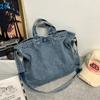 Bolso de Lona Denim Estilo Coreano de Gran Capacidad Estilo Lazy Nuevo Bolso de Hombro Niche para Viajeros Bolso Tote de Axila Combinable