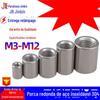 Porca Redonda de Aço Inoxidável 304, Porca de Conexão para Haste Cilíndrica, Conector Rosqueado de Emenda Soldada