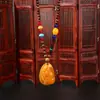 Collar de Xizang Más Vendido Versátil para Hombres y Mujeres Estilo Étnico Vintage Cadena de Lana Accesorios para Ropa Larga de Algodón y Lino Viaje de Madera
