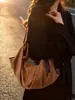 Bolso de Mano Tipo Dumpling Clásico Transfronterizo Otoño e Invierno, Bolso de Mano Elegante de Gran Capacidad, Bolso Casual Versátil Plegado Mate