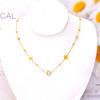 Collar sencillo de cuentas de la suerte de circonita para mujer, de acero de titanio, con cuentas redondas de árbol de la vida, cadena para clavícula, joyería de carta de amor al por mayor