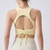 Sujetador Deportivo de Espalda Cruzada para Yoga con Almohadillas en el Pecho, Corte, Cordón, Pilates, Correr, Entrenamiento, Fitness, Chaleco de Yoga