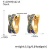 Pendientes Cruzados Europeos y Americanos de Moda Tachonados con Diamantes de Circonia 5A Brillantes, Joyería Elegante y con Estilo, Chapados en Oro Real de 18 Quilates, No se Desvanecen