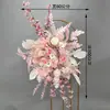 Arreglo floral de piso para boda, decoración de fila de flores rosas, flores de boda, flores artificiales, decoración de pasillo, ambientación, arte floral de escenario T