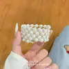 Pulseiras empilháveis de pérolas multicamadas estilo retrô francês, Luxo leve requintado, Pulseiras simples e luxuosas