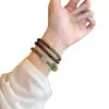 Pulsera Natural Qinan Aquilaya y Pulsera Hotan Cuentas de Jade Qingshui Fugui Show Cuentas de Buda Blanco y Cuentas de Rosario Apiladas en Círculos para Mujeres
