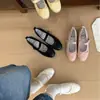 Nuevos Zapatos Planos de Ballet para Embarazadas Primavera 2026, Punta Redonda, Correa con Lazo, Suela Gruesa, Antideslizantes, Suela Suave